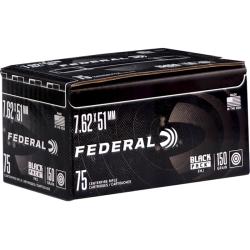 FEDERAL BLACK PACK 7.62X51MM NATO AMMO 150 GRAIN FULL METAL JACKET - FCM80BF 75 ROUNDS