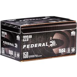 FEDERAL BLACK PACK 223 AMMO 55 GRAIN FULL METAL JACKET - FC223BF 150 ROUNDS