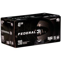 FEDERAL BLACK PACK 40 S&W AMMO 165 GRAIN FULL METAL JACKET - C40165BP200 200 ROUNDS
