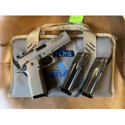 ATLAS ARES HC1911 SANDHAWK BURNT BRONZE & TAN FRAME FDE SLIDE CERAKOTE AMBI-SAFETY PORTED 4.25