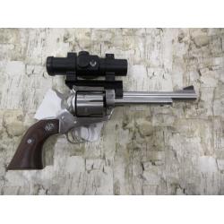 RUGER NEW MODEL BLACKHAWK STAINLESS FINISH BUSHNELL TROPHY RED DOT RUBBER GRIPS 6.5