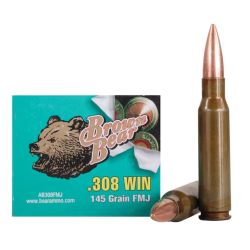 BROWN BEAR RUSSIAN .308 WIN 145 GRAIN BI-METAL FMJ 20 ROUND BOX AB308FMJ/BX