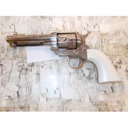 PIETTA/CIMARRON MELDRUM ENGRAVED NICKEL REVOLVER 4.75