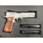 NIGHTHAWK CUSTOM SPRINGFIELD SA-35 HI POWER SILVER CERAKOTE FINISH 4.7" BBL 9 MM