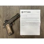 NIGHTHAWK 1911 TROOPER IOS GOVERNMENT BATTLEWORN FDE FINISH FALCON MAG-WELL DINOSAUR GRIPS 5" BBL .45ACP W/ TRIJICON FDE RMR