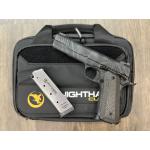 NIGHTHAWK 1911 THE BULL IOS GOVERNMENT SHADOW URBAN GRAY CERAKOTE CARBON FIBER GRIP AMBI-SAFETY 5" BBL .45ACP