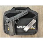 NIGHTHAWK 1911 THE BULL IOS GOVERNMENT SHADOW URBAN GRAY CERAKOTE CARBON FIBER GRIP AMBI-SAFETY 5" BBL .45ACP