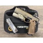 NIGHTHAWK 1911 SANDHAWK IOS TAN ANODIZED FINISH COMPENSATED 5" BBL 9MM W/ TRIJICON RMR TYPE 2 FDE & SUREFIRE X300 (5) MAGS INCLUDED