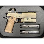 NIGHTHAWK 1911 SANDHAWK IOS TAN ANODIZED FINISH COMPENSATED 5" BBL 9MM W/ TRIJICON RMR TYPE 2 FDE & SUREFIRE X300 (5) MAGS INCLUDED