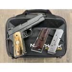 NIGHTHAWK 1911 PREDATOR III OFFICER IOS BLACK DLC FINISH MAMMOTH BARK IVORY GRIPS 4.25