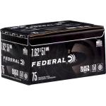 FEDERAL BLACK PACK 7.62X51MM NATO AMMO 150 GRAIN FULL METAL JACKET - FCM80BF 75 ROUNDS