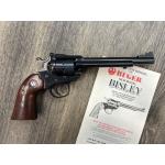 RUGER NEW MODEL SINGLE-SIX BISLEY BLUED FINISH ADJ. SIGHTS WALNUT GRIPS ENGRAVED CYLINDER 6.5