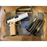 ATLAS ARES HC1911 BURNT BRONZE FRAME SILVER SLIDE CERAKOTE AMBI-SAFETY PORTED 4.25