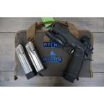 ATLAS APOLLO V2 HC1911 BLACK DLC FINISH FLAT MEDIUM BLACK SUB 2LB TRIGGER PORTED 4.6" BBL 9MM W/ TRIJICON SRO & SUREFIRE X300