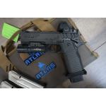 ATLAS APOLLO V2 HC1911 BLACK DLC FINISH FLAT MEDIUM BLACK SUB 2LB TRIGGER PORTED 4.6" BBL 9MM W/ TRIJICON SRO & SUREFIRE X300