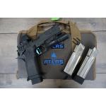 ATLAS APOLLO V2 HC1911 BLACK DLC FINISH FLAT MEDIUM BLUE SUB 2LB TRIGGER PORTED 4.6