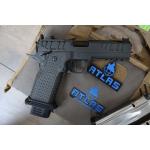 ATLAS APOLLO V2 HC1911 BLACK DLC FINISH FLAT MEDIUM BLACK SUB 2LB TRIGGER PORTED 4.6" 9MM
