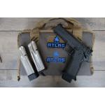 ATLAS APOLLO V2 HC1911 BLACK DLC FINISH FLAT MEDIUM BLACK SUB 2LB TRIGGER PORTED 4.6" 9MM