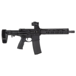 Daniel Defense DDM4, Semi-automatic, AR Pistol, 556NATO, 10.3 Cold Hammer Forged Barrel, Threaded 1/2X28, Anodized Finish, Black, Daniel Defense Pistol Grip, Maxim PDW Brace, DD4 Flat Front 9.5 Rail, 30 Rounds, Includes Primary Optics Cyclops Gen 2 R
