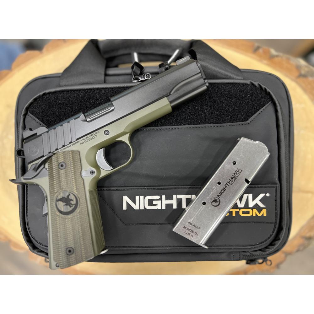 NIGHTHAWK 1911 TROOPER OD GREEN FRAME BLACK OUT UPGRADE NITRIDE SLIDE AMBI SAFETY FLUTED 5" BBL .45ACP NIGHTHAWK 1911 TROOPER OD GREEN FRAME BLACK OUT UPGRADE NITRIDE SLIDE AMBI SAFETY FLUTED 5" BBL .45ACP