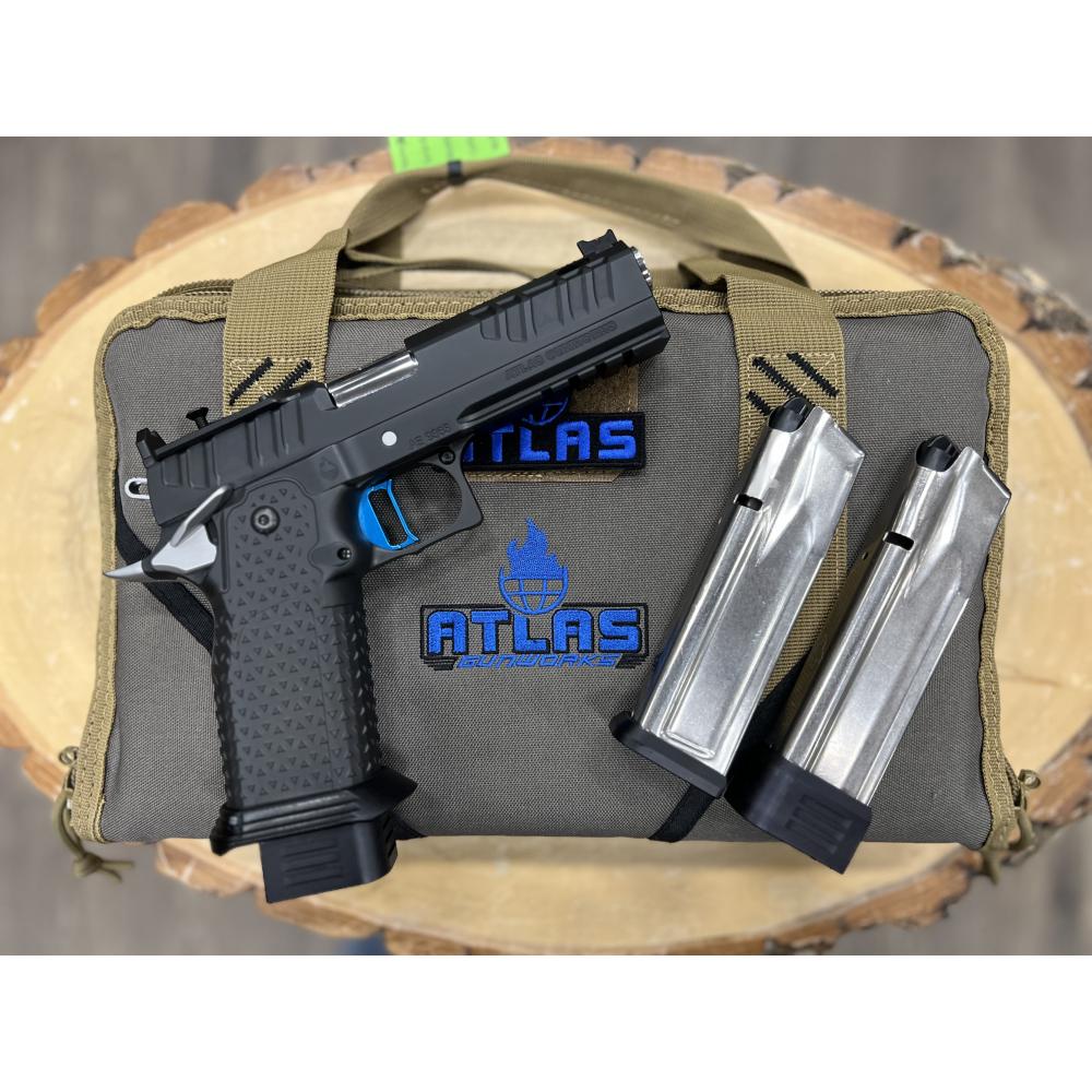 ATLAS APOLLO V2 HC1911 TWO-TONE DLC FINISH MEDIUM FLAT BLUE TRIGGER AMBI SAFETY PORTED 4.6" BBL 9MM ATLAS APOLLO V2 HC1911 TWO-TONE DLC FINISH MEDIUM FLAT BLUE TRIGGER AMBI SAFETY PORTED 4.6" BBL 9MM