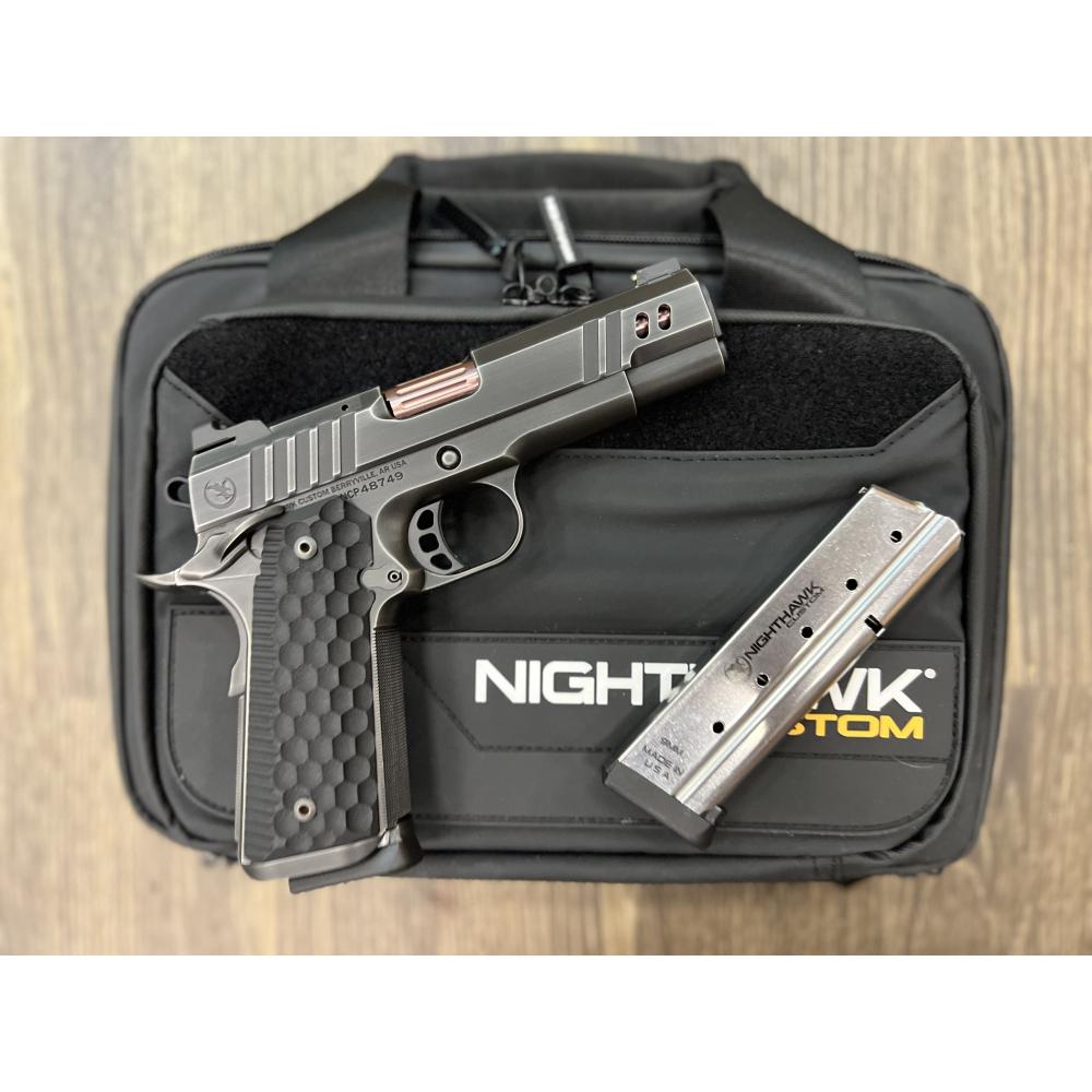 NIGHTHAWK 1911 VICE PRESIDENT IOS SMOKED NITRIDE FINISH AMBI-SAFETY ROSE GOLD FLUTED 4.25" BBL 9MM