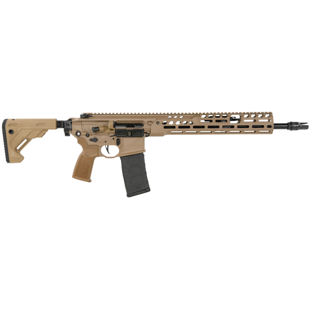 Sig Sauer, MCX SPEAR-LT, Semi-automatic Rifle, 223 Remington/5.56NATO, 16" Barrel, QD Flash Hider, Cerakote Finish, Flat Dark Earth, Side Folding Stock, Flatblade Match Trigger, 13" Free Float M-LOK Handguard, Fully Ambidextrous Controls, 30 Rounds