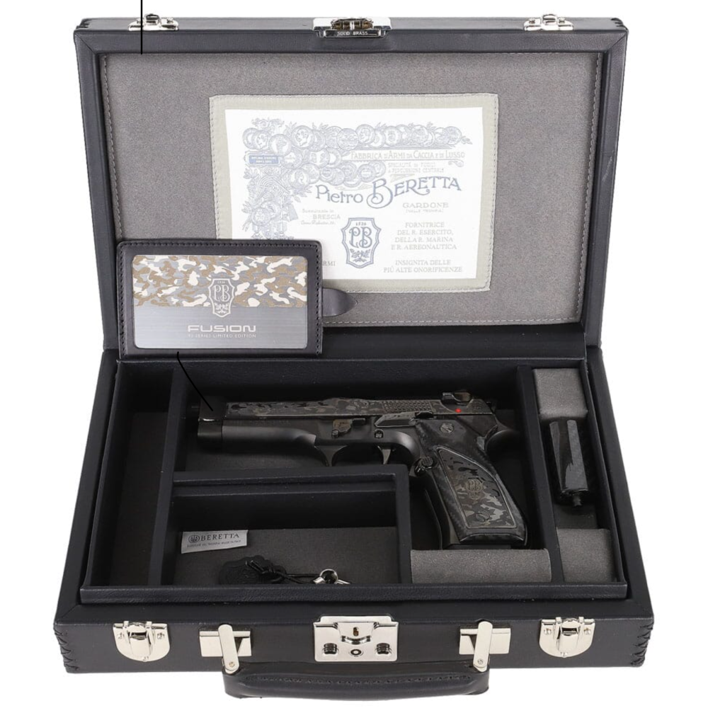 BERETTA 92FS FUSION SCORPION CUSTOM LASER ENGRAVED DLC FINISHED (2) 10-RD 4.9" BBL 9MM