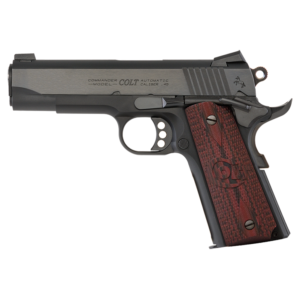 Colt's Manufacturing Lightweight Commander, 1911, Semi-automatic, Metal Frame Pistol, Commander Size, 45ACP, 4.25 Barrel, Alloy, Blued Finish, G10 Gri