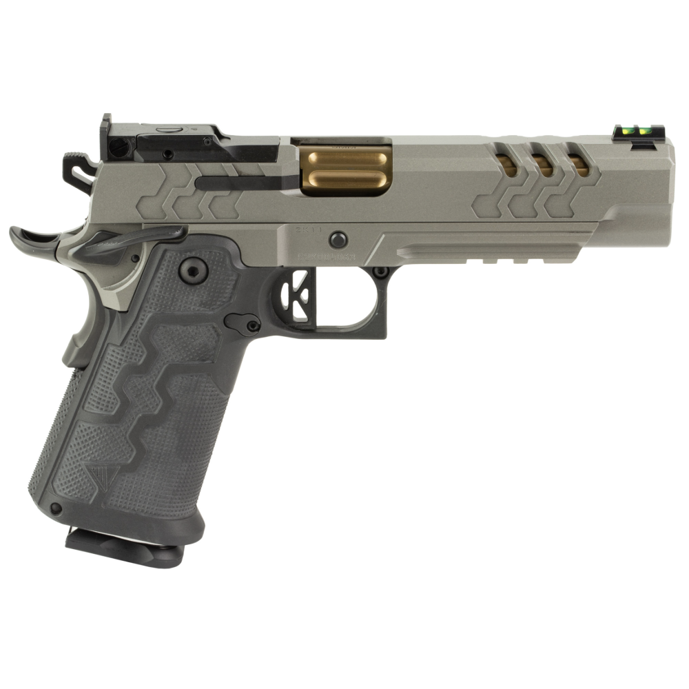 Kimber Mfg, Inc 3500060 2K11 Target 9mm Luger 20+1 5" Coyote PVD Bull Barrel, Matte Kim Pro Graphite Lightening Cut/Optic Ready/Serrated Stainless Steel Slide & Stainless Steel Frame w/Beavertail & Picatinny Rail, MJD Black Grip Module