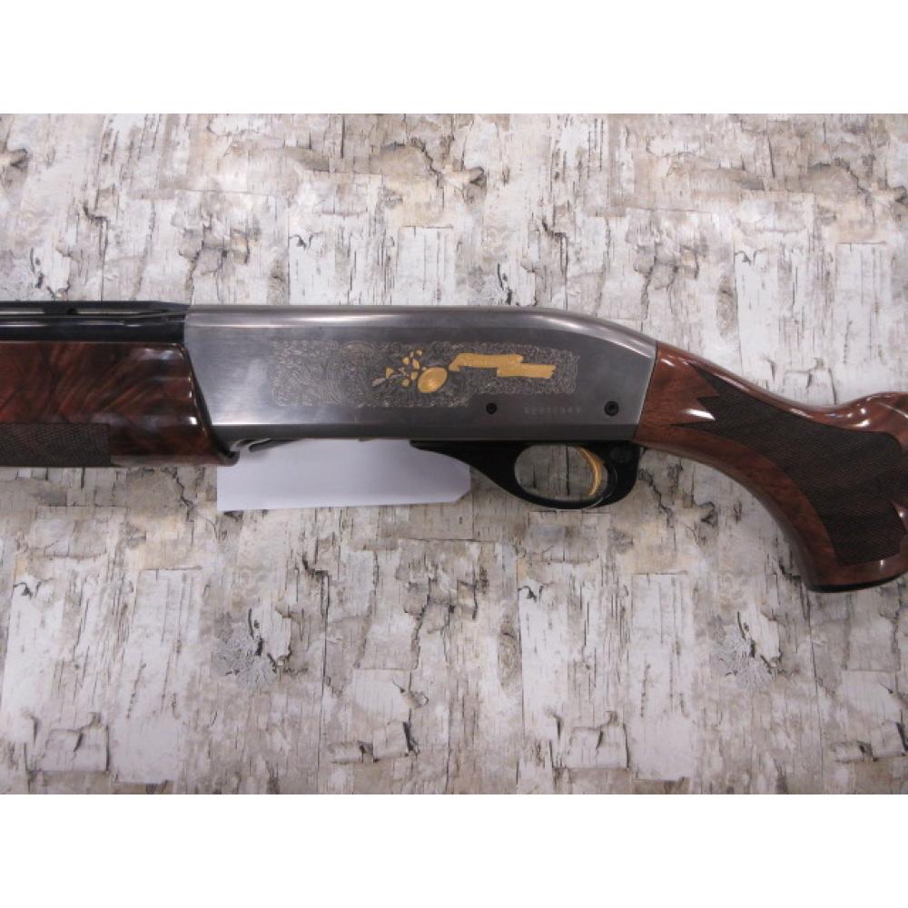 REMINGTON 1100 PREMIER SPORTING SEMI-AUTO SILVER RECEIVER W/ GOLD INLAY DELUXE WALNUT STOCK 28" BBL 12GA W/ FACTORY BOX & LUGGAGE CASE