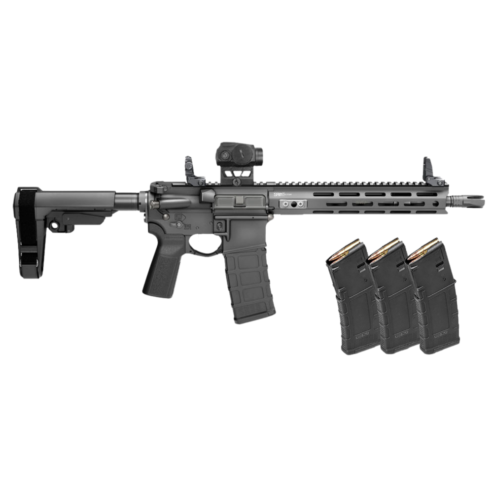 Springfield Armory STV9115556BPLCV2PAC SAINT Victor V2 Gear Pac 5.56 NATO 10+1 11.50" Black Melonite Barrel, M-LOK Handguard, Black Hardcoat Anodize Aluminum Receiver w/Picatinny Rail, Black Polymer SB Tactical SBA3 Brace, B5 P Type 23 Grip