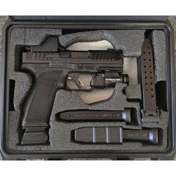 CONSIGNMENT CANIK MC9 PRIME BLK 9MM WITH MECCANIK OPTIC, STREAMLIGHT TLR7 FLASHLIGHT AND TIERONE CONCEALMENT HOLSTER (Consignment)