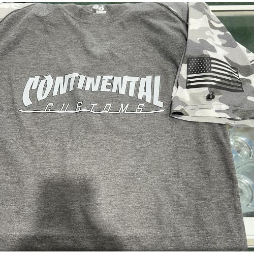 SHIRT,SMALL,GREY/CAMO,THR@SHER CC LOGO
