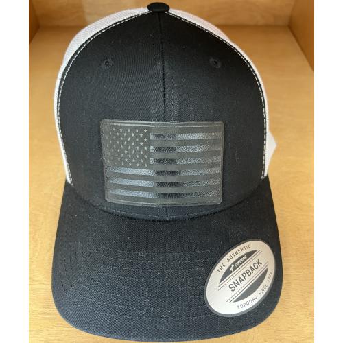 CONTINENTAL CUSTOMS TRUCKER HAT, BLACK/WHITE, BLACK FLAG
