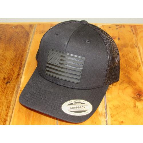 CONTINENTAL CUSTOMS TRUCKER HAT, BLACK, BLACK FLAG