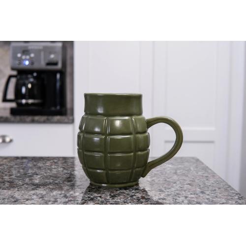 Grenade Mug Green Ceramic Grenade