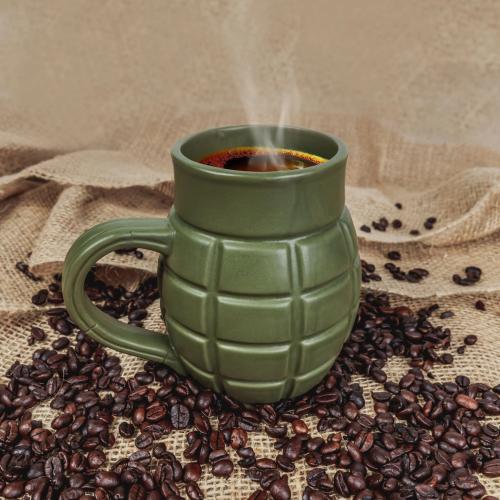 Grenade Mug Green Ceramic Grenade