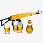 Whiskey Decanter & 3 Shot Glasses, Small Decanter Gift Set