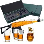 Whiskey Decanter & 3 Shot Glasses, Small Decanter Gift Set