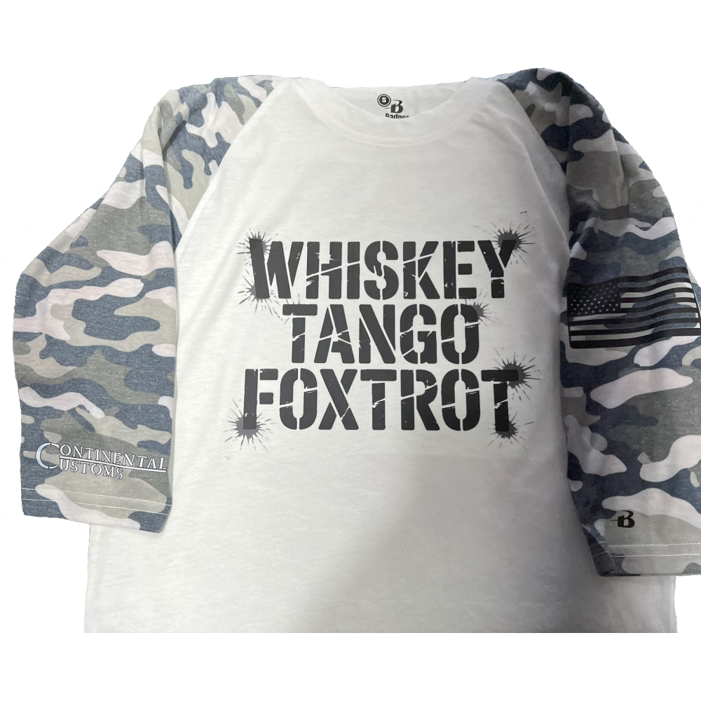 SHIRT,RAGLAN,RED/CAMO