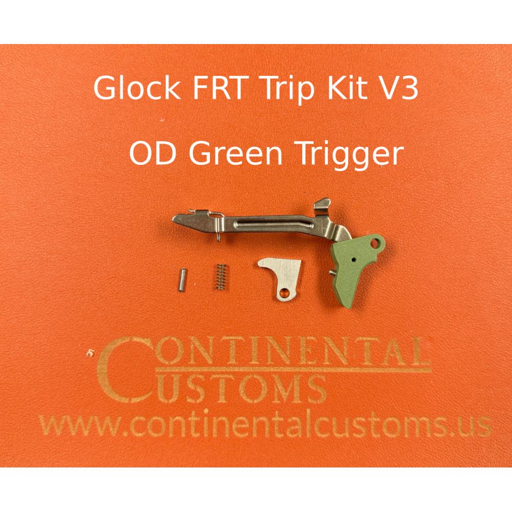 Glock FRT Trip Kit V3 w/trigger bar, od green trigger, spring