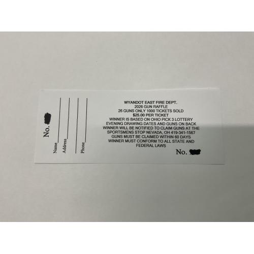 Wyandot East Fire Dept. 26 gun Raffle