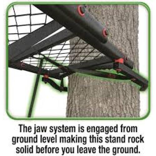 Primal Vantage's 15' Steel Two-Man Ladder Stand. This ladder stand features a comfortable Realtree AP accented 40" x 13" seat and backrest and a hand