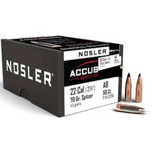 22 CALIBER (0.224'') 70GR ACCUBOND SPITZER BULLETS