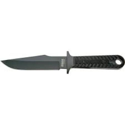 Bear & Son Cutlery 61108 Compact Fighter, 5" Blade, All Black, G10 Handles, Ballistic Sheath