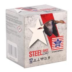PPU CS33220 Stars & Stripes Steel Shotshell 12 Ga, 3'', Steel, 1-1/8 oz, #BB, 1500 fps, 25 Rnd
