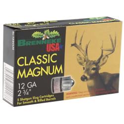 Brenneke SL-122CLM Classic Magnum Rifled Slugs 12 GA, 2-3/4 in, 1-1/8oz, 1510 fps, 5 Rnd per Box
