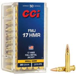 FMJ AMMO 17 HMR 20GR FULL METAL JACKET
