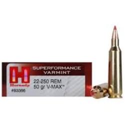 SUPERFORMANCE VARMINT AMMO 22-250 REMINGTON 50GR V-MAX